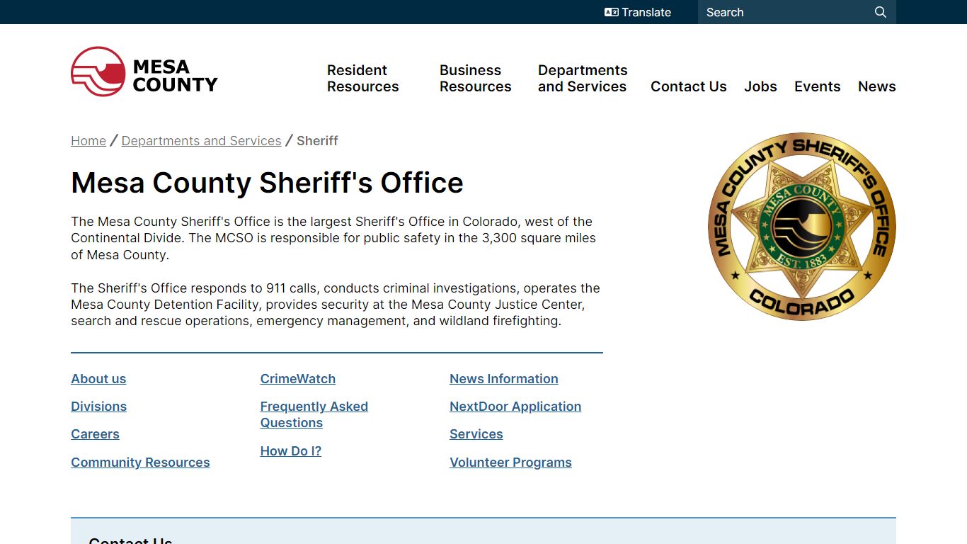 Mesa County Sheriff's Office | Mesa County